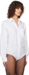 Coperni White Cotton Poplin Shirt Bodysuit