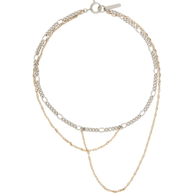 Justine Clenquet Silver and Gold Gemma Necklace Justine Clenquet
