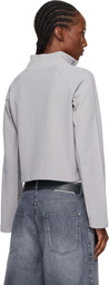 mfpen Gray Cropped Leisure Zip Up Track Jacket