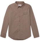 Martine Rose - Logo-Embroidered Checked Cotton-Blend Poplin Shirt - Brown