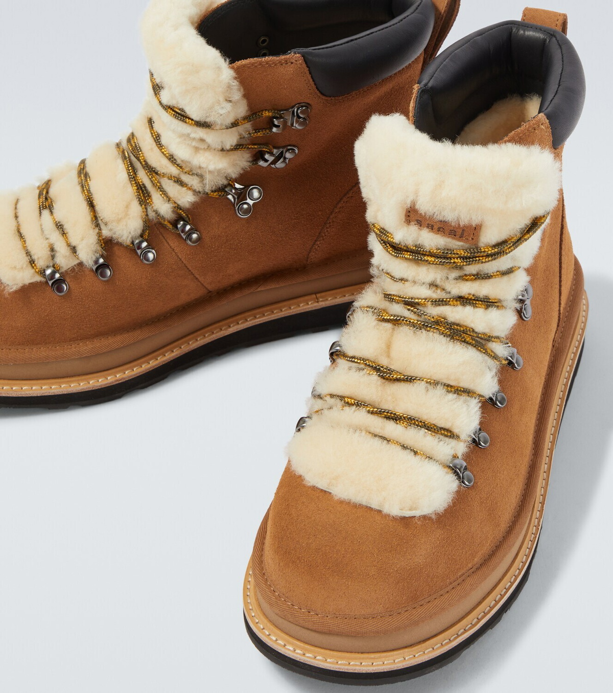 Sacai x UGG suede and shearling hiking boots Sacai