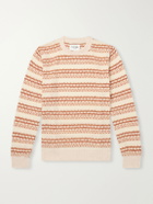 Corridor - Striped Pointelle-Knit Sweater - Orange