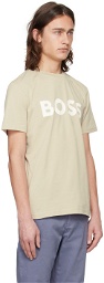 BOSS Beige Rubber-Print T-Shirt