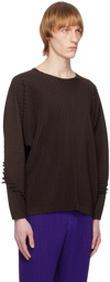 Homme Plissé Issey Miyake Brown Serrate Long Sleeve T-Shirt