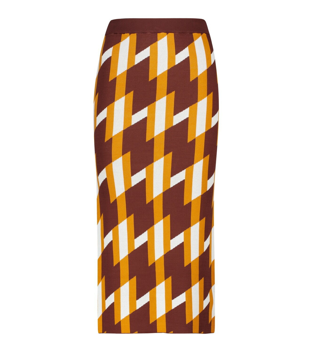 Lennon Geometric Jacquard Knit Midi Skirt: THML main image 1