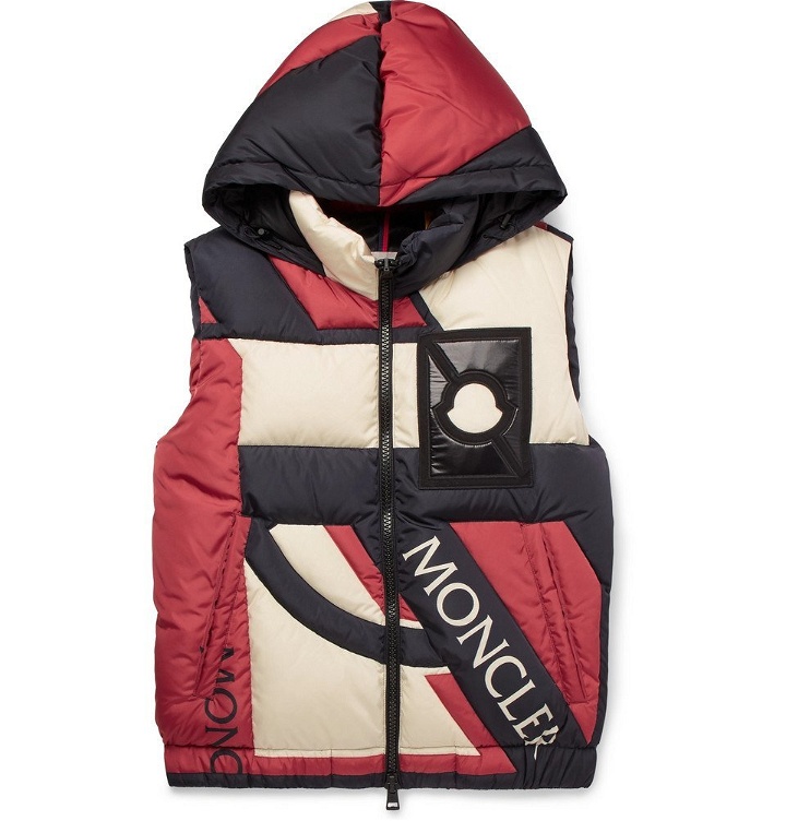 Photo: Moncler Genius - 5 Moncler Craig Green Colour-Block Quilted Shell Hooded Down Gilet - Men - Red