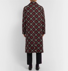 Gucci - Double-Breasted Logo-Jacquard Wool Coat - Men - Black