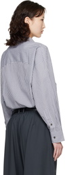 Cordera Gray & White Oversized Shirt