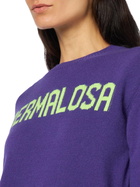 MC2 Saint Barth Woman Crewneck Purple Sweater With Permalosa Print