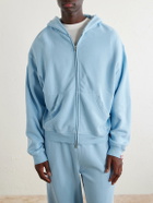 Cherry Los Angeles - Distressed Cotton-Fleece Zip-Up Hoodies - Blue