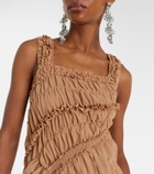 Magda Butrym Ruched ruffled cotton midi dress