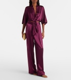 The Sei Cropped silk charmeuse top