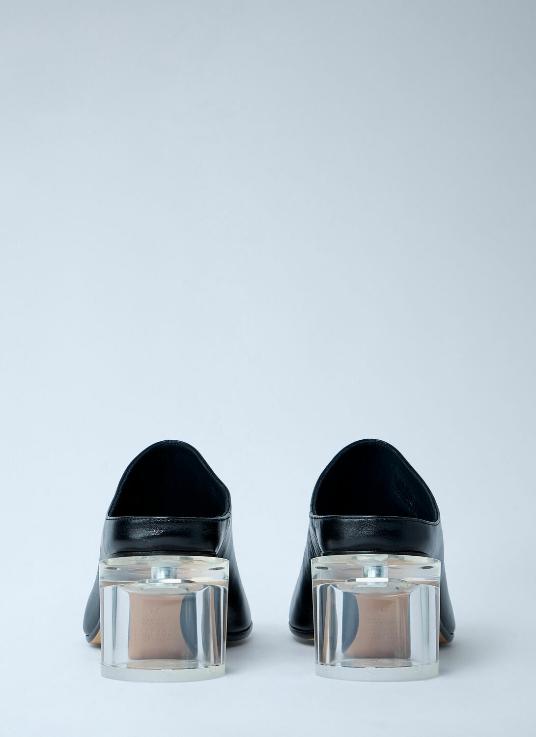 MM6 Maison Margiela Leather Mule with Transparent Block Heel