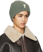AMI Paris Green Ami de Coeur Beanie