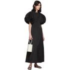 Edit Black Balloon Sleeve Long Dress