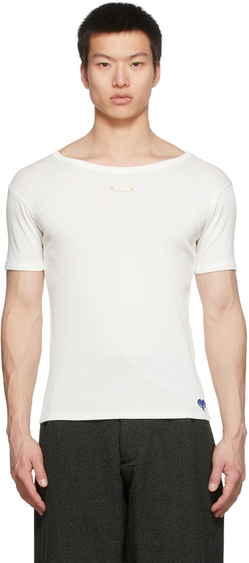 Photo: Maison Margiela Off-White Rib Cotton T-Shirt