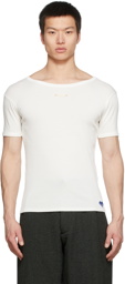 Maison Margiela Off-White Rib Cotton T-Shirt