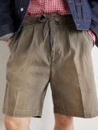 KAPITAL - Easy Straight-Leg Cotton-Canvas Shorts - Green