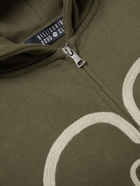 Billionaire Boys Club - Embroidered Cotton-Jersey Zip-Up Hoodie - Green