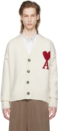 AMI Paris Off-White Ami de Cœur Cardigan