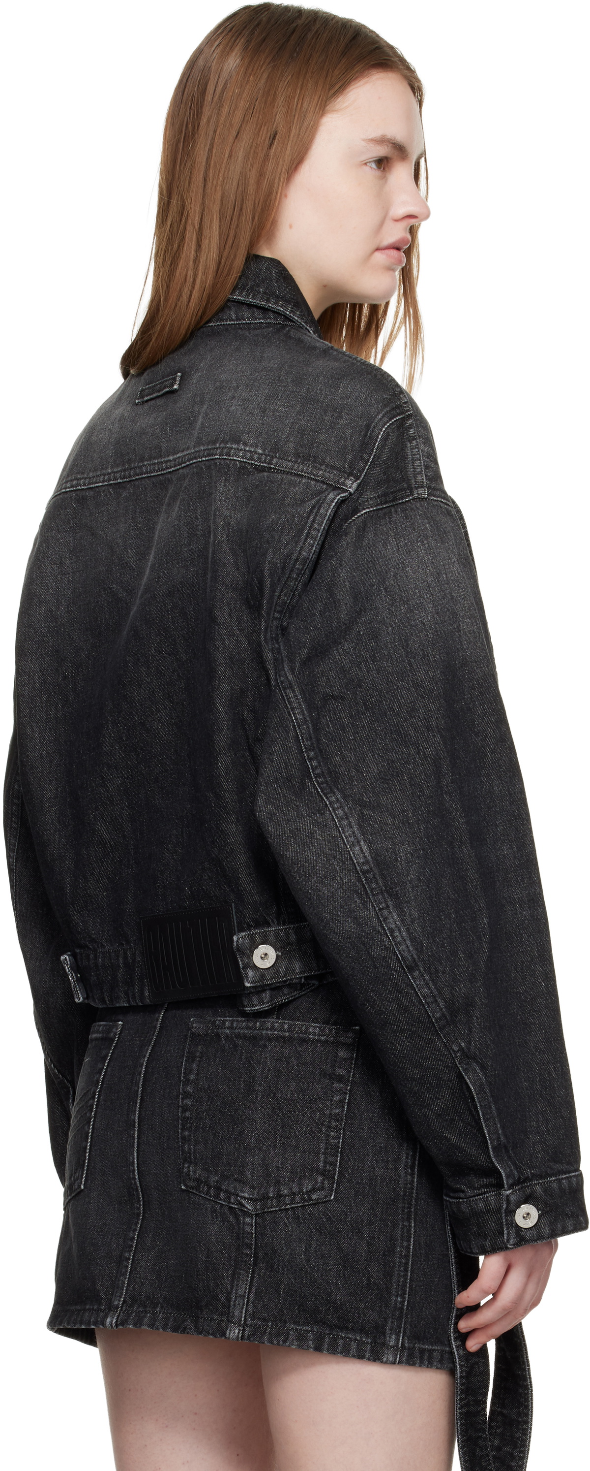 Jean Paul Gaultier Black Oversized Strap Denim Jacket
