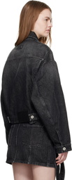 Jean Paul Gaultier Black Oversized Strap Denim Jacket