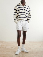 FRAME - Logo-Embroidered Striped Cotton Sweater - Neutrals