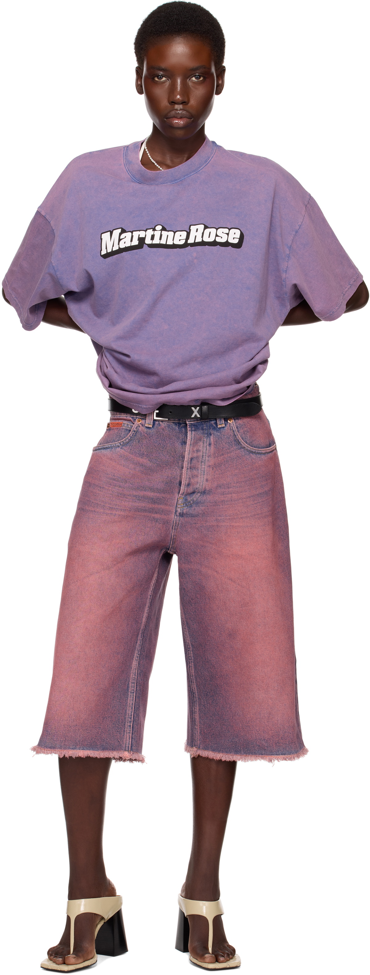 Martine Rose SSENSE Exclusive Purple Oversized Short Sleeve T-shirt