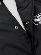 Neighborhood - Logo-Print Fleece-Lined Nylon Jacket - Black