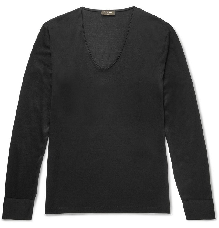 Photo: Berluti - Slim-Fit Cotton-Jersey T-Shirt - Black