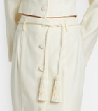 Posse Elspeth belted wool midi skirt