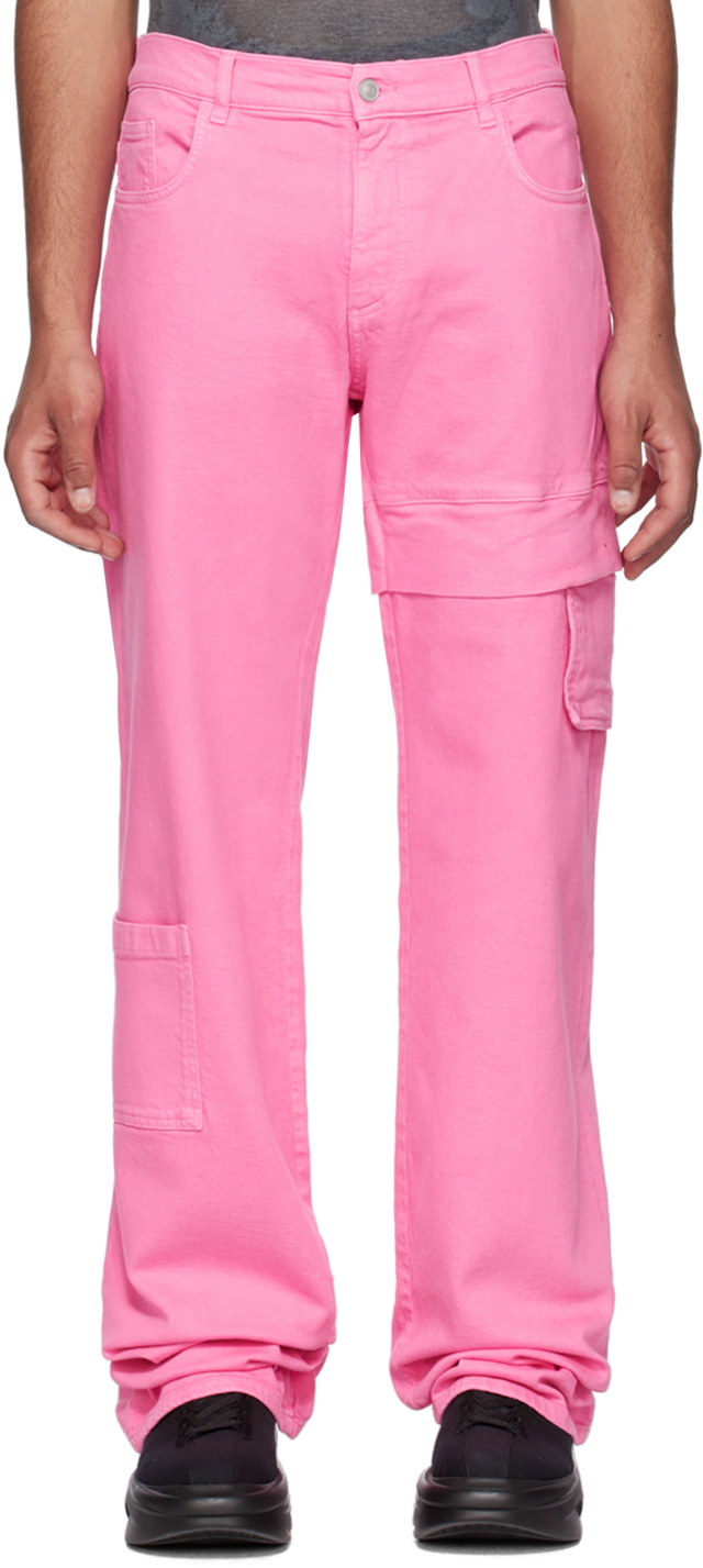 Photo: 1017 ALYX 9SM Pink Oversized Denim Cargo Pants
