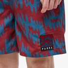 By Parra Men's Tremor Pattern Swim Short in Deep Red