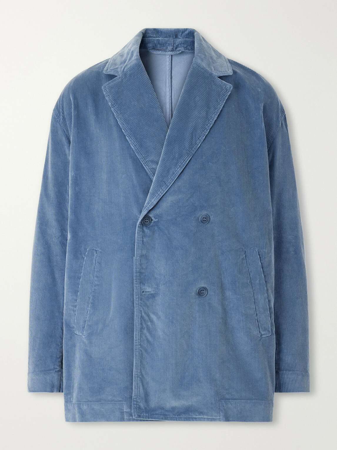 Casey Casey - Double-Breasted Cotton-Corduroy Blazer - Blue