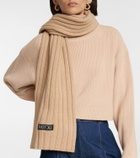 Patou Ribbed-knit wool and cashmere scarf