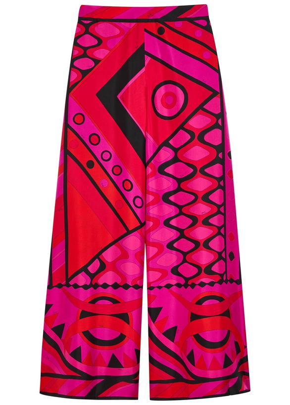 Photo: Pucci Printed Wide-leg Silk Trousers Pink