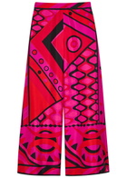 Pucci Printed Wide-leg Silk Trousers Pink