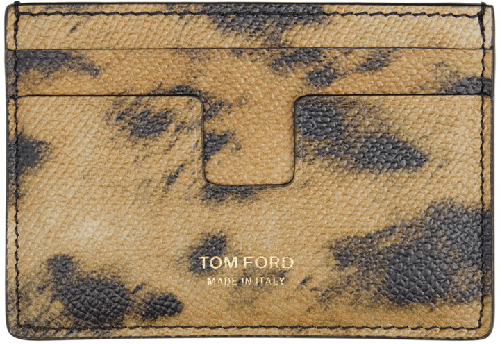 Photo: TOM FORD Beige Leopard Classic Card Holder