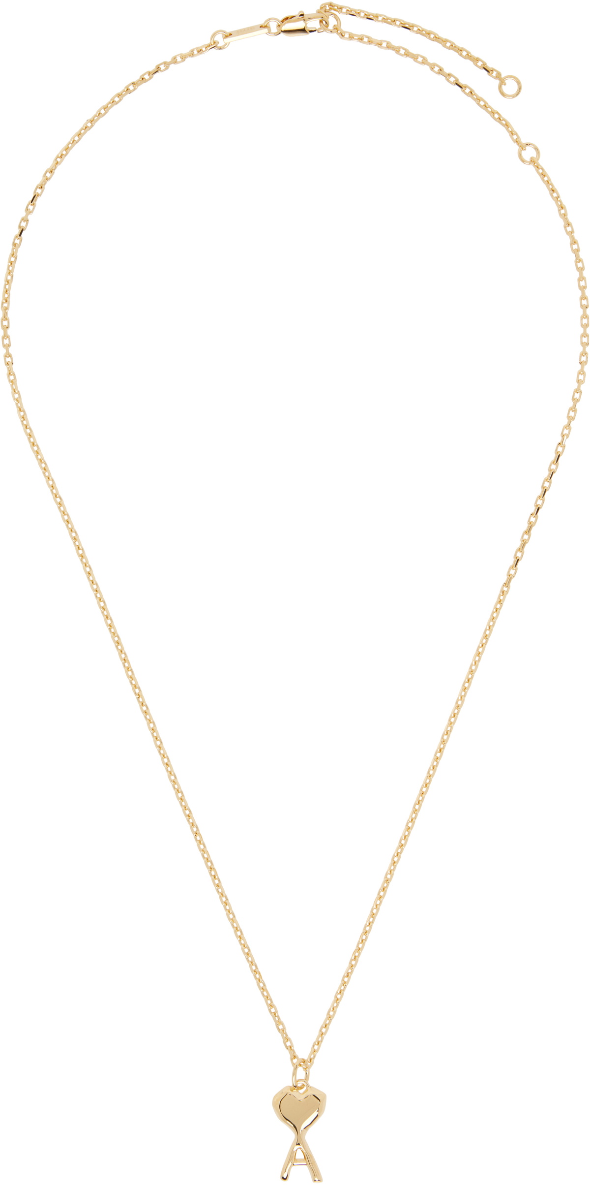 AMI Paris Thin Hammered Ami de Coeur Necklace