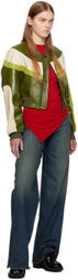 Andersson Bell Green & Beige Lilu Bomber Jacket