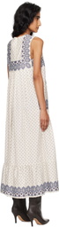 Weekend Max Mara Off-White & Blue Manila Midi Dress