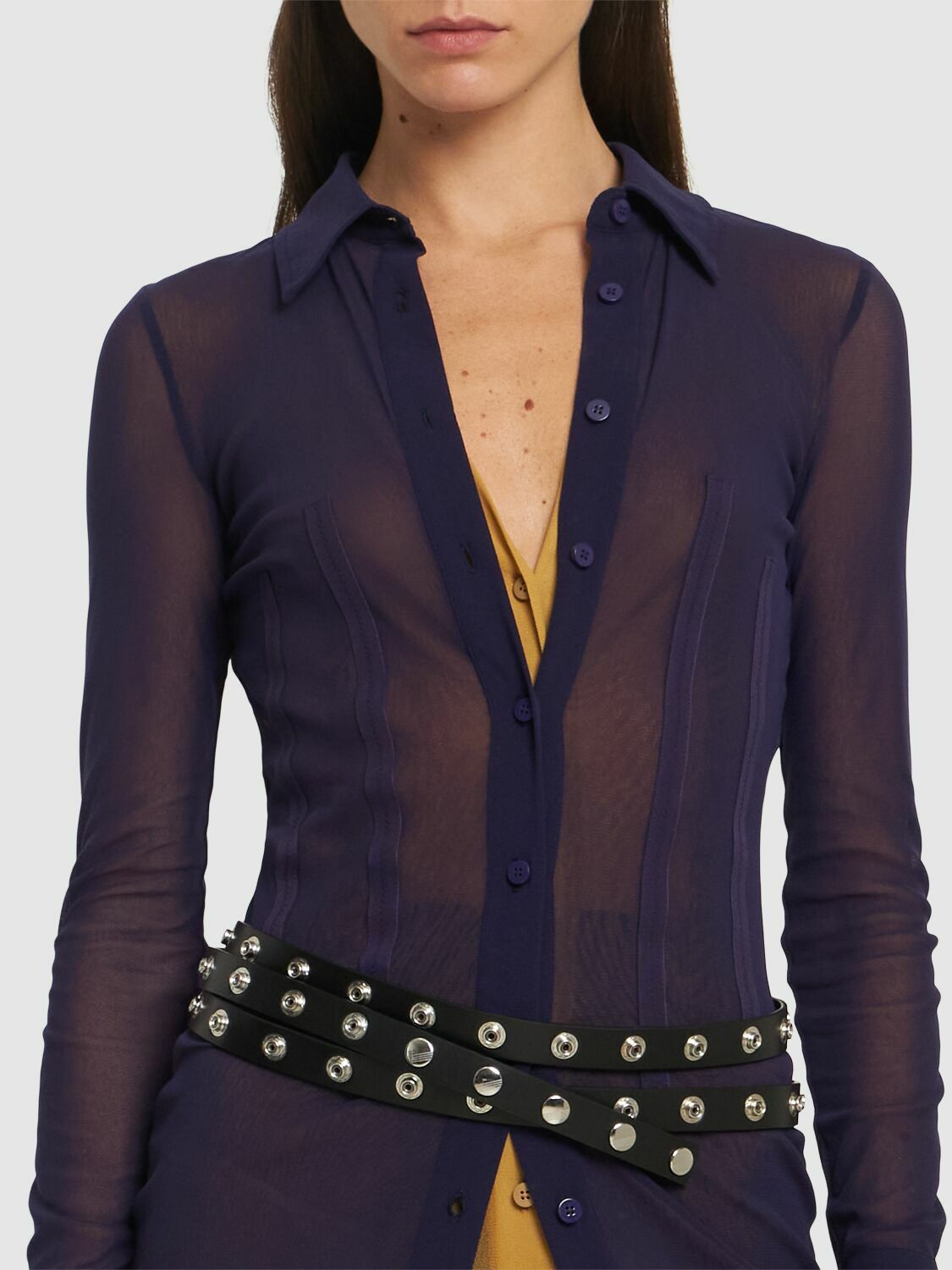 THE ATTICO Studded Leather Belt The Attico