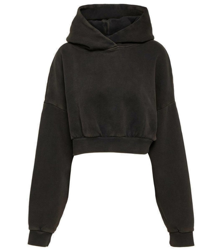Photo: Entire Studios Cropped cotton fleece hoodie