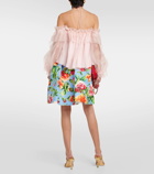 Carolina Herrera Floral-appliqué silk blouse
