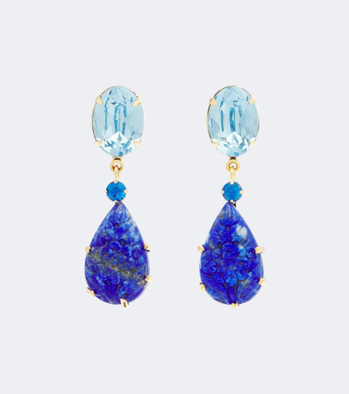 Jennifer Behr Ambrose embellished earrings with lapis lazuli