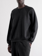 A.PRESSE - Vintage Cotton-Fleece Sweatshirt - Black