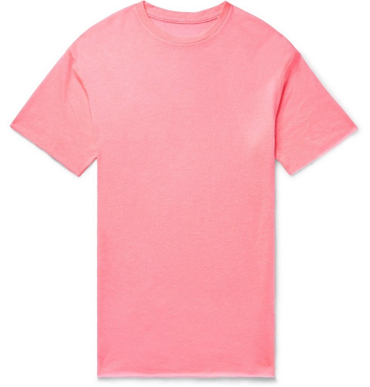 Photo: The Elder Statesman - Cashmere and Silk-Blend T-Shirt - Bright pink