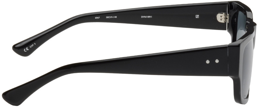 Dries Van Noten Black Linda Farrow Edition Rectangular Sunglasses