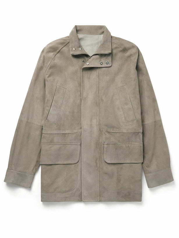 Photo: Stòffa - Traveller Suede Jacket - Neutrals