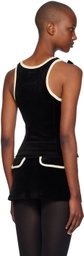 OPEN YY Black Velvet Picot Ribbon Tank Top